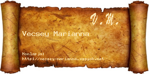 Vecsey Marianna névjegykártya